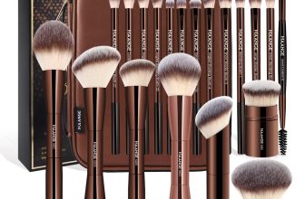 MAANGE 20 PCS Makeup Brush Set with Bag, Double-ended