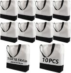 OKBA 10 pcs Sublimation Tote Bags,polyester tote bags