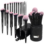 Bueart Design 18Pcs Pro Deluxe Fuchsia Pink Black