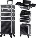 Stagiant Rolling Makeup Case Cosmetology Case on Wheels