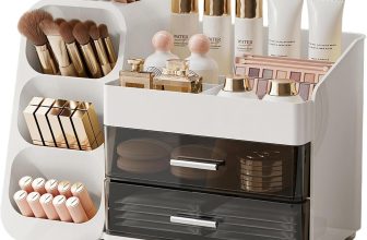 Makeup Organizer for Vanity with Brush Holder, Large