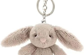 Miokkley Cute Bunny Plush Keychain for Backpack, 3.5"