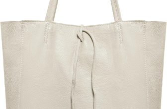 Italian Calf Leather Tote for Women with Zipper, Inner