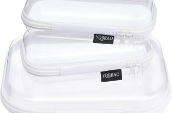 YQBRAO 3 Pack Clear Hard Shell Zipper Case, 1.2mm Heavy