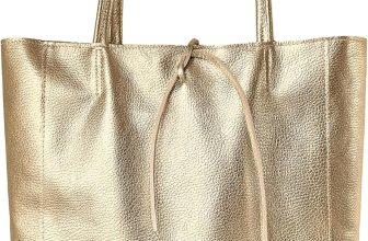 Italian Metallic Calf Leather Tote Bag for Women with