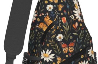SUPLUCHOM Sling Bag Vintage Butterfly Daisy Leaf Hiking