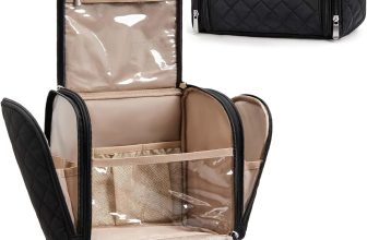 BAGSMART Makeup Bag for Women with Hanging Hook -