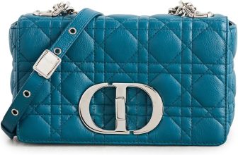 Dior Women's Pre-Loved Blue Calfskin Caro Small Bag