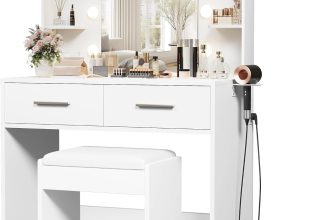Furmax Make up Vanity Desk with Mirror and Power