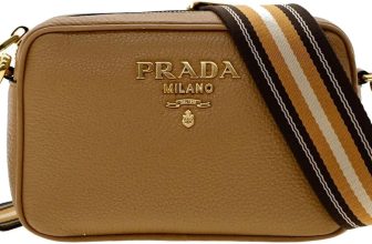 Prada Milano Leather Crossbody Bag, Small, Caramel, 7W