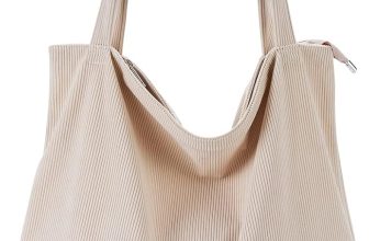 KALIDI Women Corduroy Tote Bag Zipper Casual Tote's