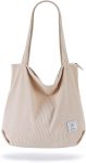 KALIDI Women Corduroy Tote Bag Zipper Casual Tote's