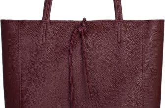 Italian Calf Leather Tote for Women with Zipper, Inner