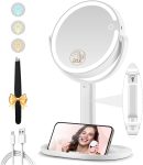 MOMOKUBA Makeup Mirror with Lights, Double Sided 1x/20x