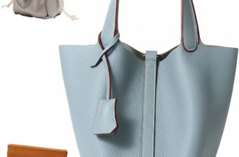 Genuine Leather Lock Design Bucket Bag Vegetable