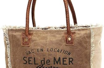 Sel de Mer Canvas Tote Bag for Women with Leather