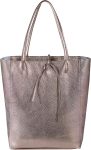 Italian Metallic Calf Leather Tote Bag for Women with