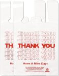 YoYoRain White Thank you T shirt bag, Grocery shopping