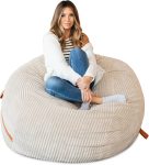 Big Joe Fuf 5Ft Oversized Foam Bean Bag Chair with