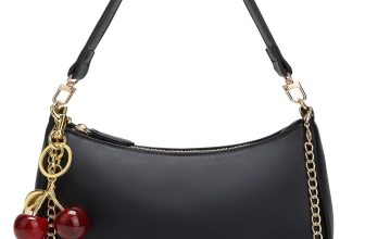 Black Shoulder Bag for Women Cute Hobo Cherry Purse