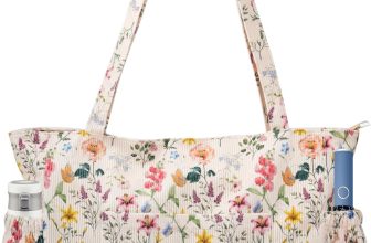 TOPASION Large Corduroy Tote Bag with Zipper, Multiple