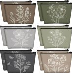 Sweetude 12 Pcs Vintage Flowers Makeup Bag Bulk Boho