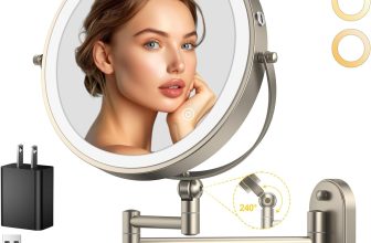 IMIKONA 9" Wall Mounted Lighted Makeup Mirror,4000mAh
