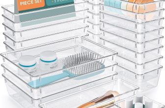 WOWBOX 25 PCS Clear Plastic Drawer Organizer Set, 4