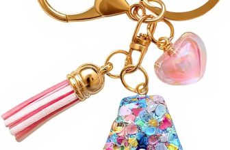 Initial letter Keychains for Girls Women Tassel Heart