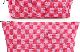 SOIDRAM 2 Pieces Makeup Bag Large Checkered Cosmetic