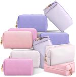 Kigeli 15 Pcs Aesthetic Makeup Bags PU Leather Cosmetic