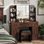 Vabches Makeup Vanity Desk, Vanity Mirror with Lights