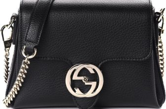 Gucci Interlocking G Black Leather Chain Shoulder Bag