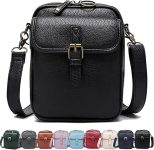 Leather Crossbody Bag for Women,Anti-Theft Messenger