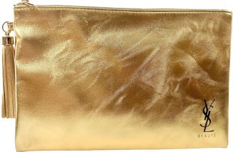 Yves Saint Laurent YSL Cosmetic GOLD FLAT Pouch Makeup