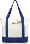 TOPDesign 1-Pack Canvas Tote Bag with an External