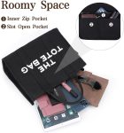 Tote Bag with Zipper Tote Bag for Women Canvas