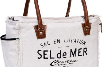 Sel de Mer Canvas Tote Bag for Women with Leather