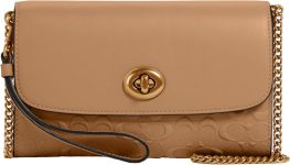 COACH womens Chain Crossbody in Signature Canvas