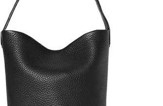 Genuine Leather Bucket Bag with Credit Card Holder