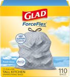 Glad Tall Kitchen Drawstring Trash Bags - Odorshield 13
