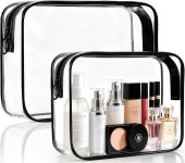 Clear Makeup Bag, 2 Pack TSA Approved Toiletry Bag for