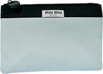 Miu Miu FLAT Cosmetic Bag Pouch Makeup Toiletry Zip