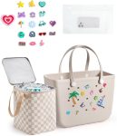 BAGSMART Large Beach Bag for Women with Cooler, Rubber