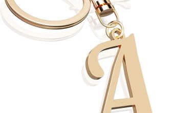 Cute Stainless Steel Gold Initial Letter Keychain for