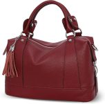 HESHE Womens Genuine Leather Purse Satchel Tote Bags