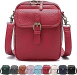 Leather Crossbody Bag for Women,Anti-Theft Messenger