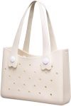 Larcenciel Rubber Tote Bag, Perforated Design