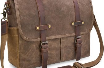 Mens Messenger Bag 15.6 Inch Waterproof Vintage Genuine