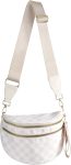 FEIBOON Spacious Checkered Nylon Crossbody Bag Bum Bag